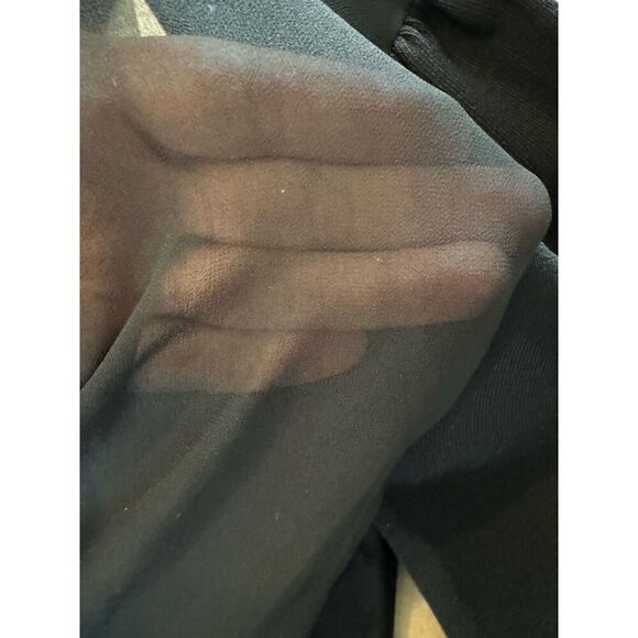 The Kooples Paris Midi Knit Dress Elastic Sheer Back Black 2 women’s medium - Picture 6 of 6